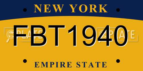 FBT1940 New York License Plate