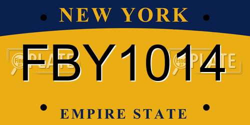 FBY1014 New York License Plate