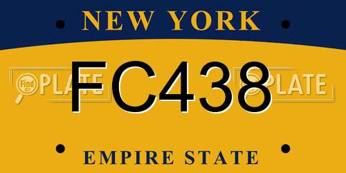 FC438 New York License Plate