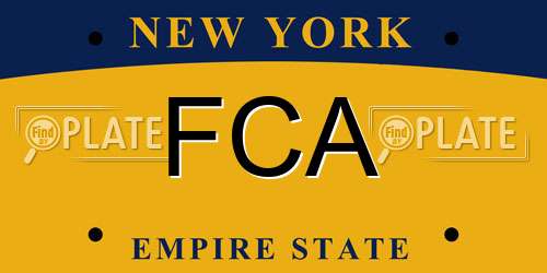 FCA New York License Plate