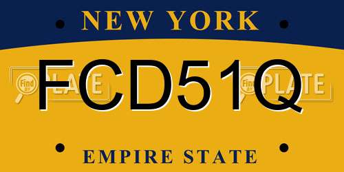 FCD51Q New York License Plate