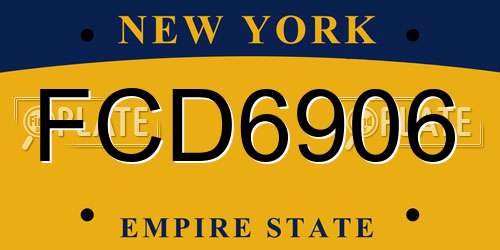 FCD6906 New York License Plate