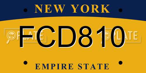 FCD810 New York License Plate