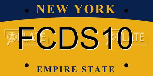 FCDS10 New York License Plate