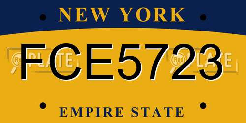 FCE5723 New York License Plate