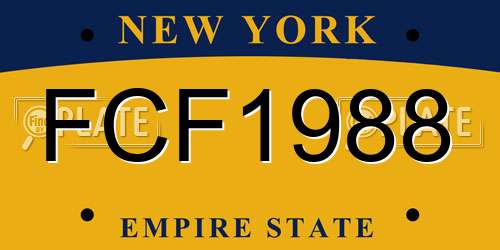 FCF1988 New York License Plate