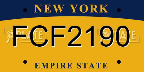 FCF2190 New York License Plate