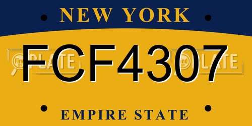 FCF4307 New York License Plate