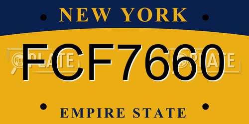 FCF7660 New York License Plate