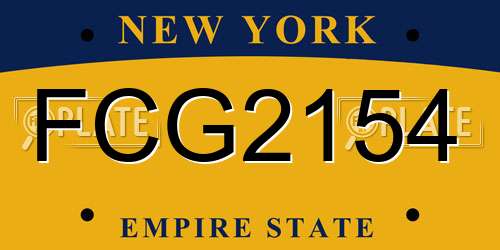 FCG2154 New York License Plate