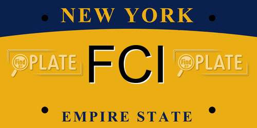 FCI New York License Plate