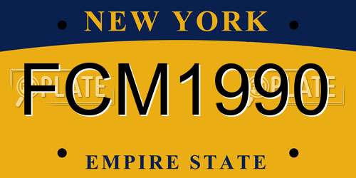 FCM1990 New York License Plate