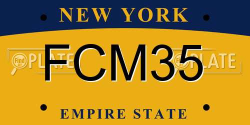 FCM35 New York License Plate