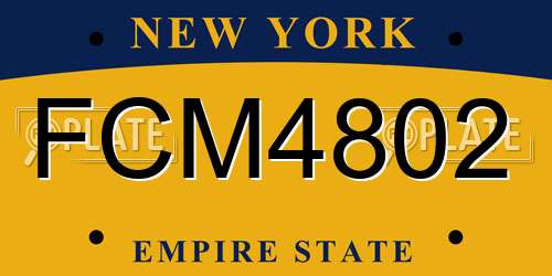 FCM4802 New York License Plate