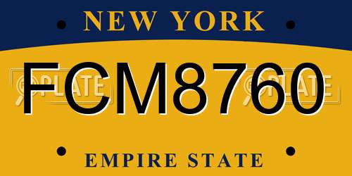 FCM8760 New York License Plate
