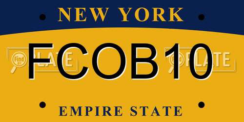 FCOB10 New York License Plate