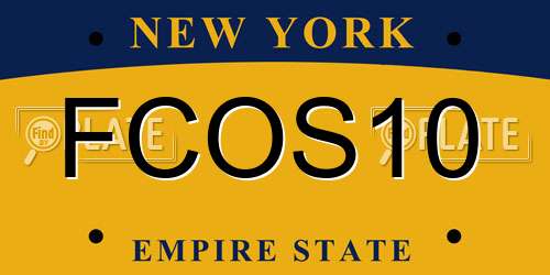 FCOS10 New York License Plate
