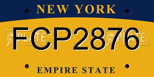 FCP2876 New York License Plate