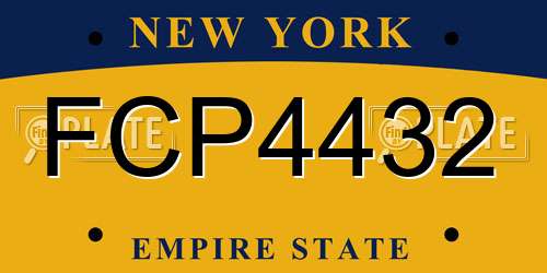 FCP4432 New York License Plate