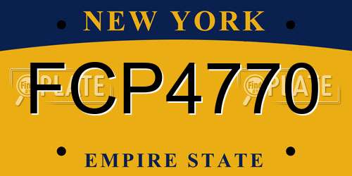 FCP4770 New York License Plate