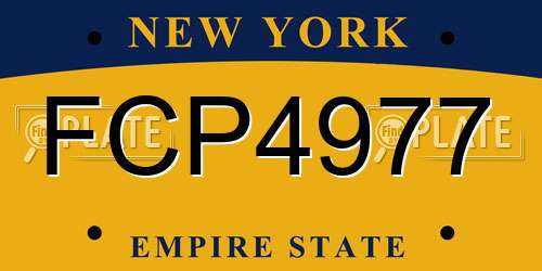 FCP4977 New York License Plate