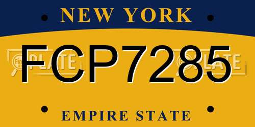 FCP7285 New York License Plate