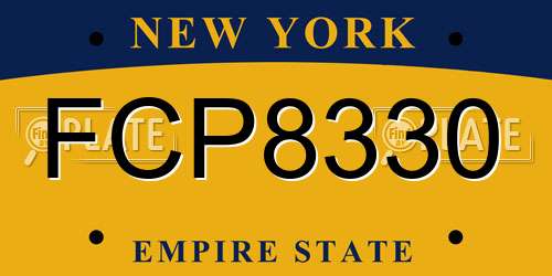 FCP8330 New York License Plate