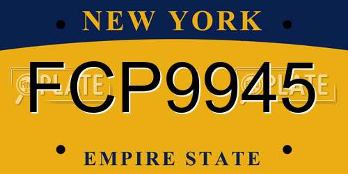FCP9945 New York License Plate