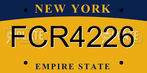 FCR4226 New York License Plate