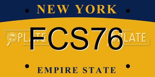 FCS76 New York License Plate