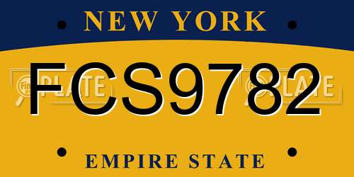 FCS9782 New York License Plate