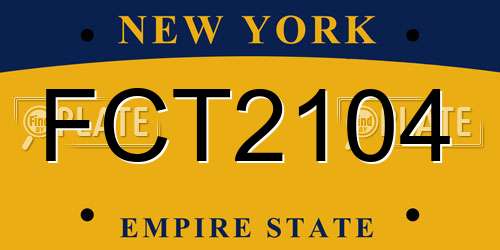 FCT2104 New York License Plate