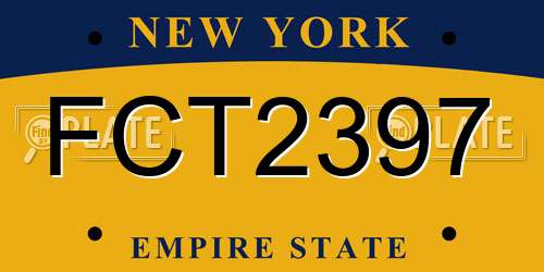 FCT2397 New York License Plate