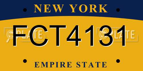 FCT4131 New York License Plate