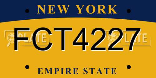 FCT4227 New York License Plate
