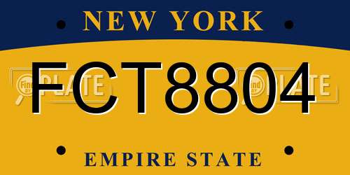 FCT8804 New York License Plate