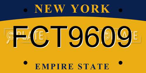 FCT9609 New York License Plate