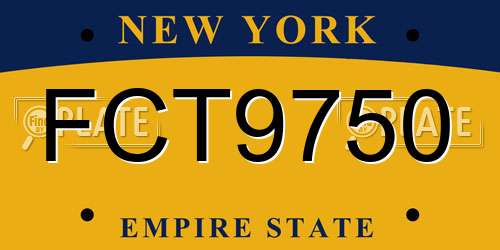 FCT9750 New York License Plate