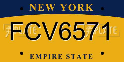 FCV6571 New York License Plate