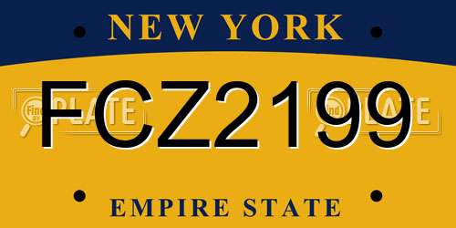 FCZ2199 New York License Plate