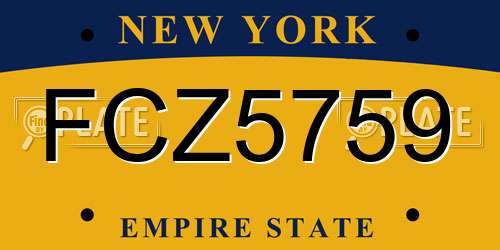 FCZ5759 New York License Plate