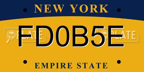 FD0B5E New York License Plate