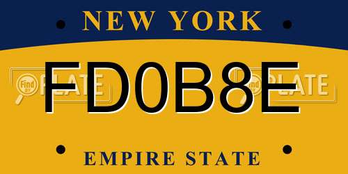 FD0B8E New York License Plate