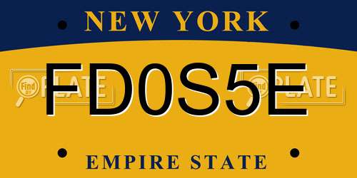 FD0S5E New York License Plate