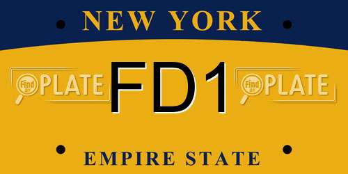 FD1 New York License Plate