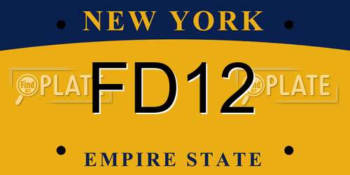 FD12 New York License Plate