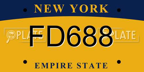 FD688 New York License Plate