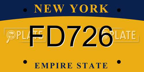 FD726 New York License Plate