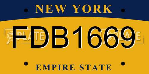 FDB1669 New York License Plate