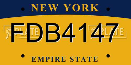 FDB4147 New York License Plate